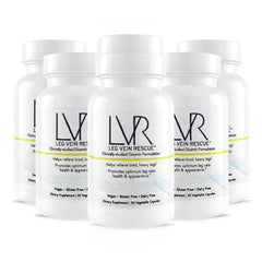 LEG VEIN RESCUE bottle front showing capsules for daily leg circulation support.