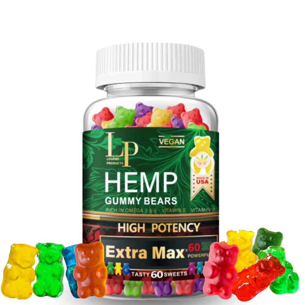 Legend Products hemp gummies bottle front view for restful evening routine