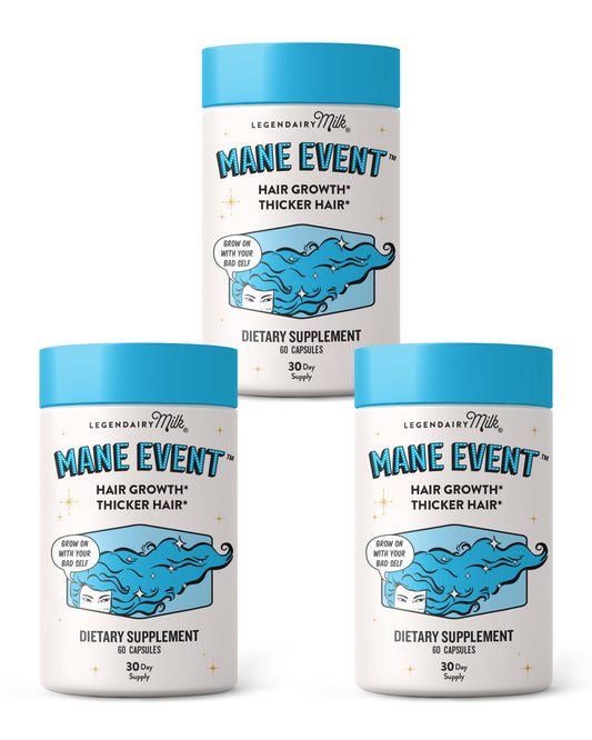 Legendairy Milk Mane Event bottle pour signaling daily beauty support for hair, skin, and nails