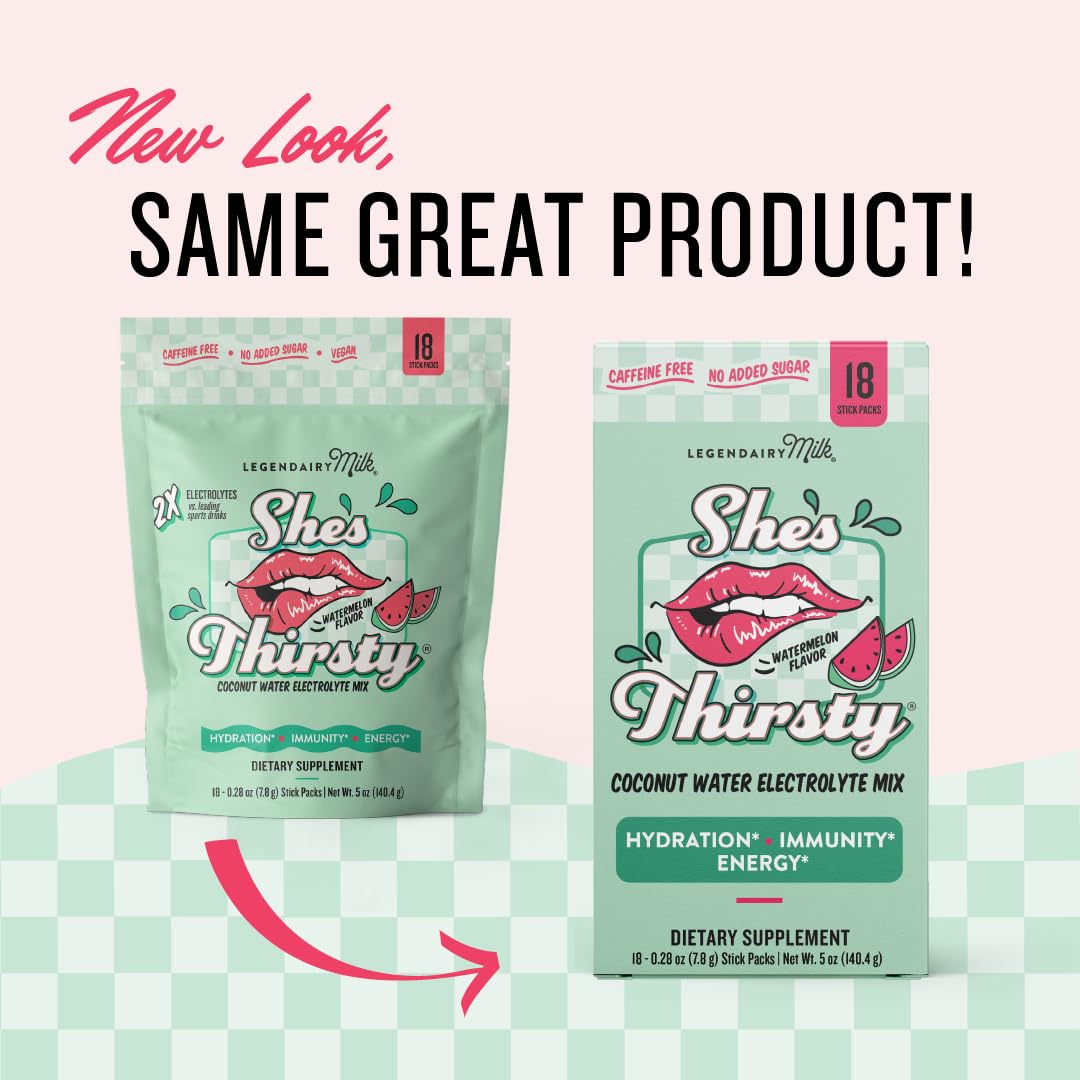 Legendairy Milk She's Thirsty ingredients photo focuses on coconut water and minerals.