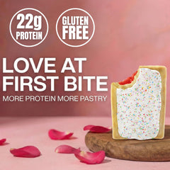 Breakfast-style snack idea using Legendary Foods 22g Protein Pastry Frosted Strawberry.