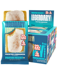 Legendary Foods 22g Protein Pastry Frosted Cinnamon packaging presents a gluten-conscious keto snack on the go