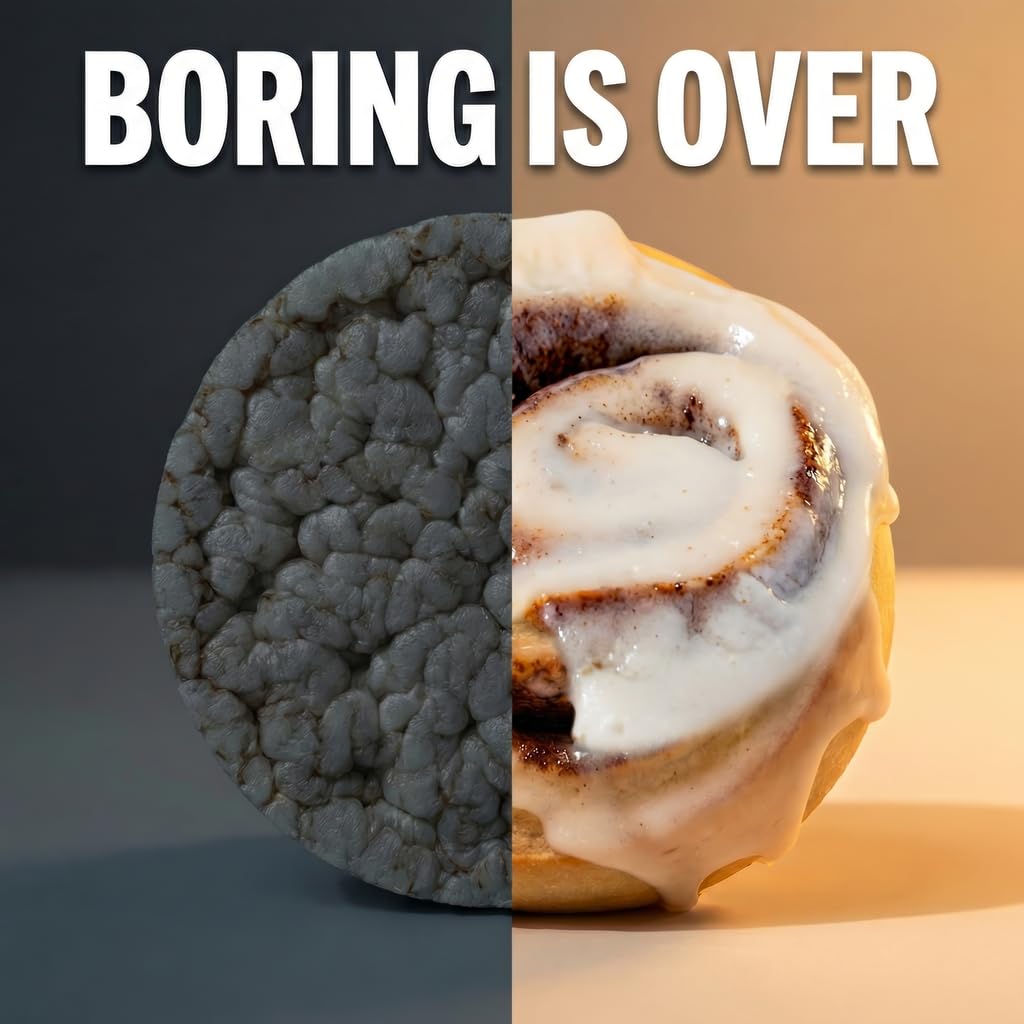 Legendary Foods Cinnamon Roll nutrition label—22g protein supports post-workout fueling.