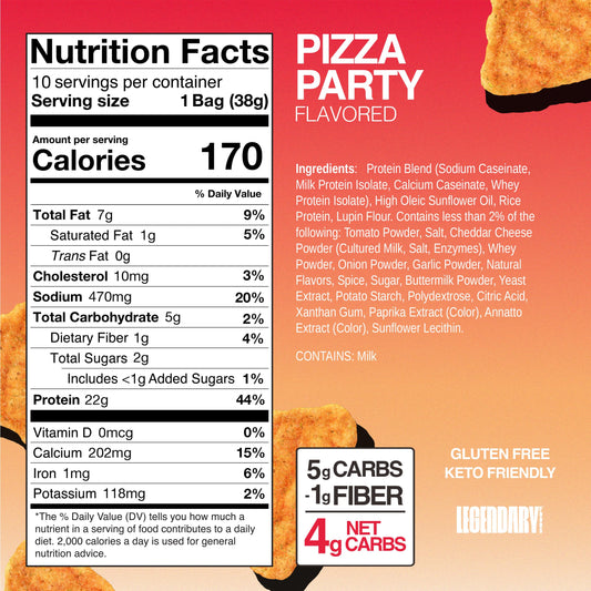Legendary Foods Pizza Party closeup of crisp popped texture