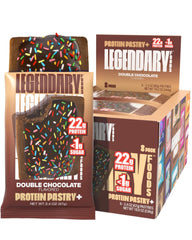 Legendary Foods Protein Pastry Double Chocolate packaging for on-the-go snacking.