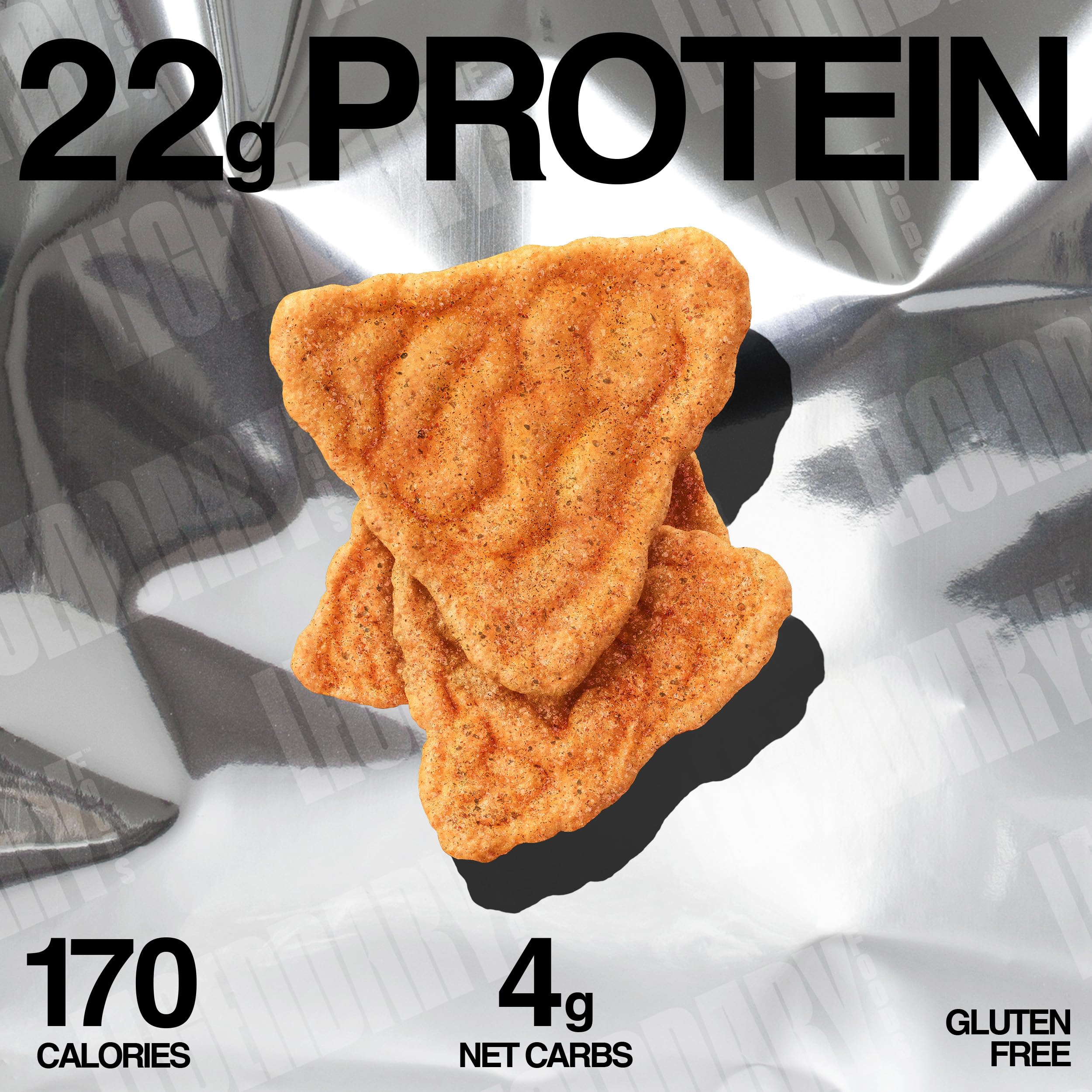 Legendary Foods Tangy BBQ Protein Chips close-up crisp texture for satisfying bites.