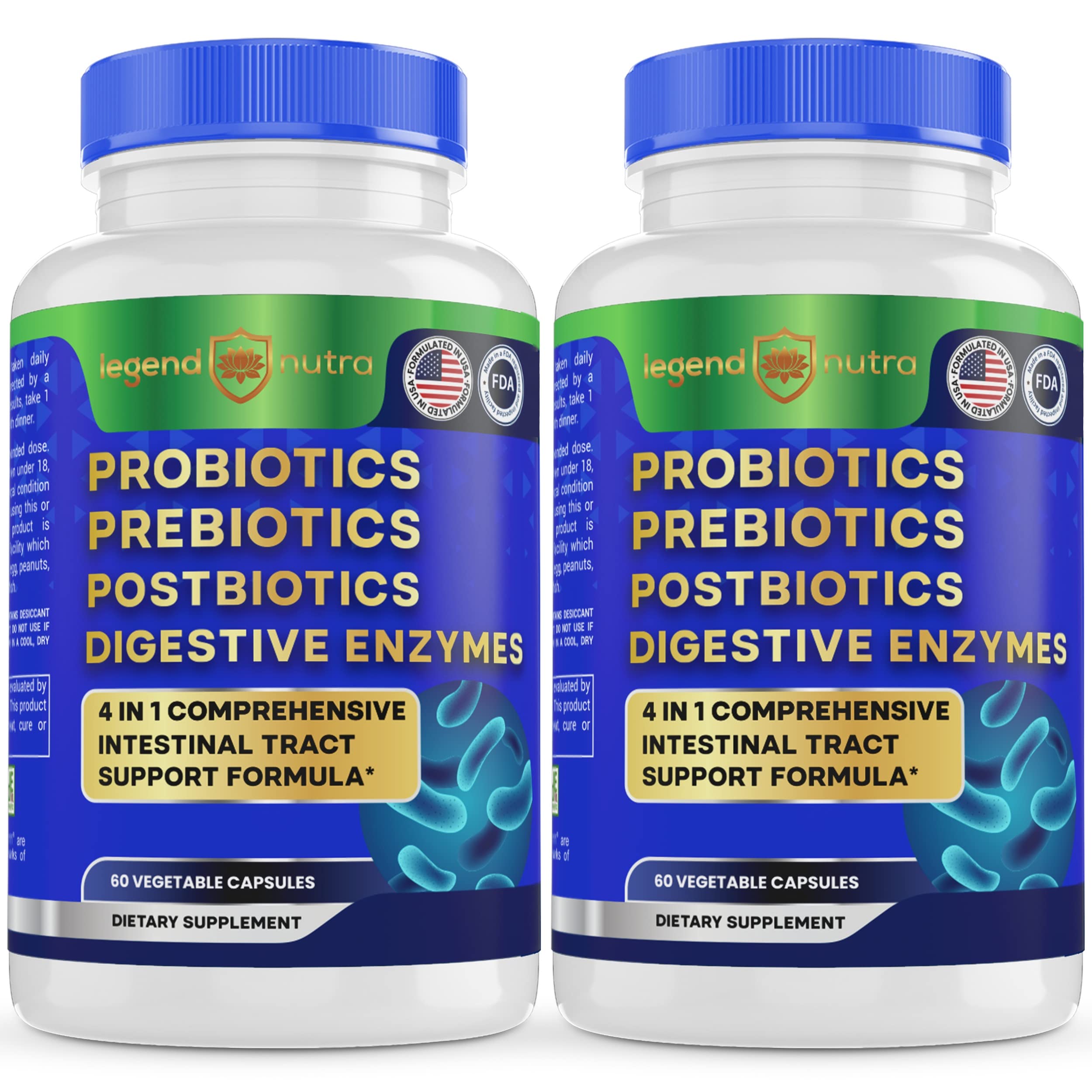 Legend Nutra Probiotics bottle front view for daily digestive support