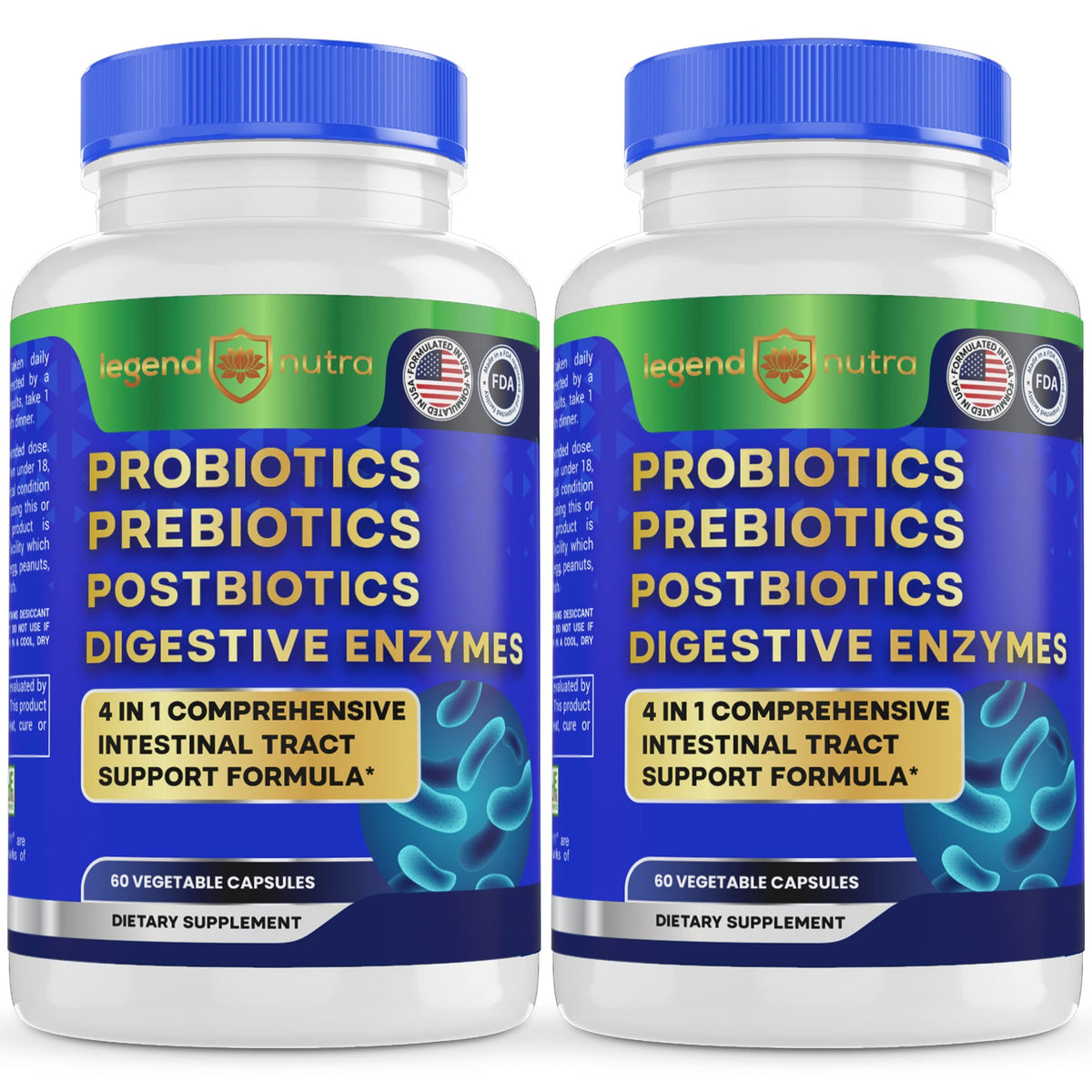 Legend Nutra Probiotics bottle front view for daily digestive support