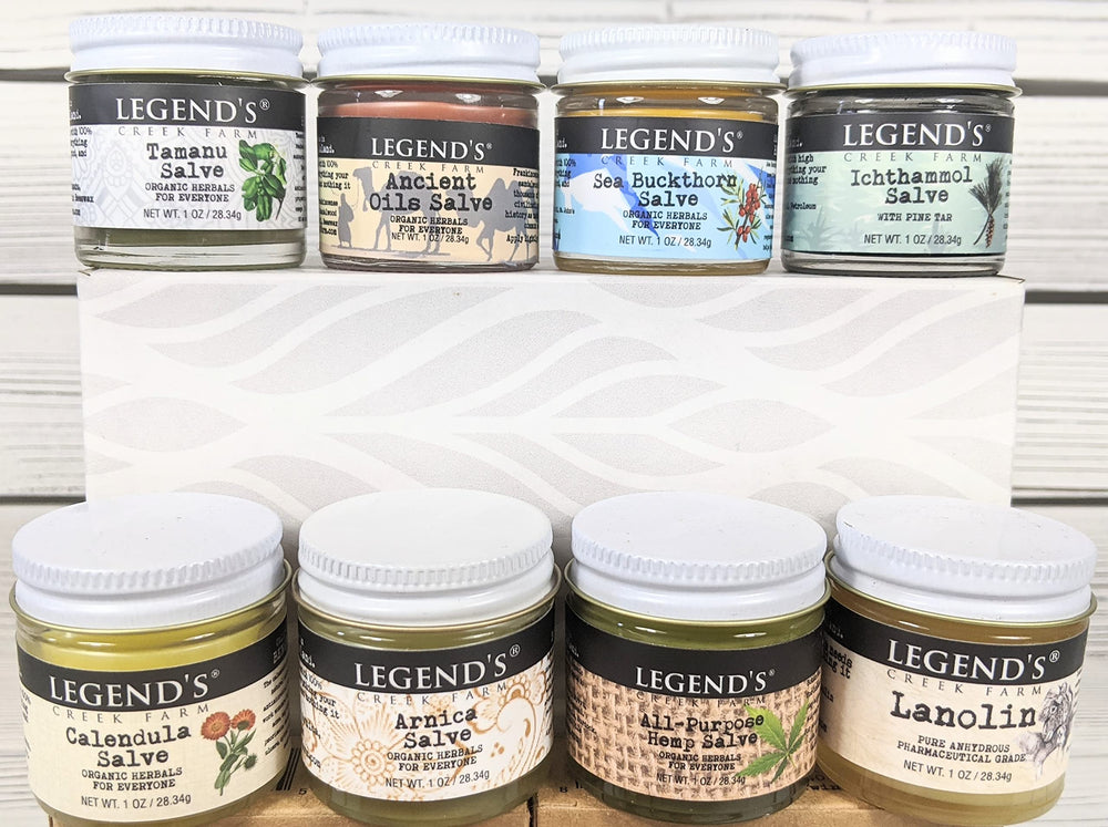 Legend's Creek Lanolin salve jar close-up for lasting moisture