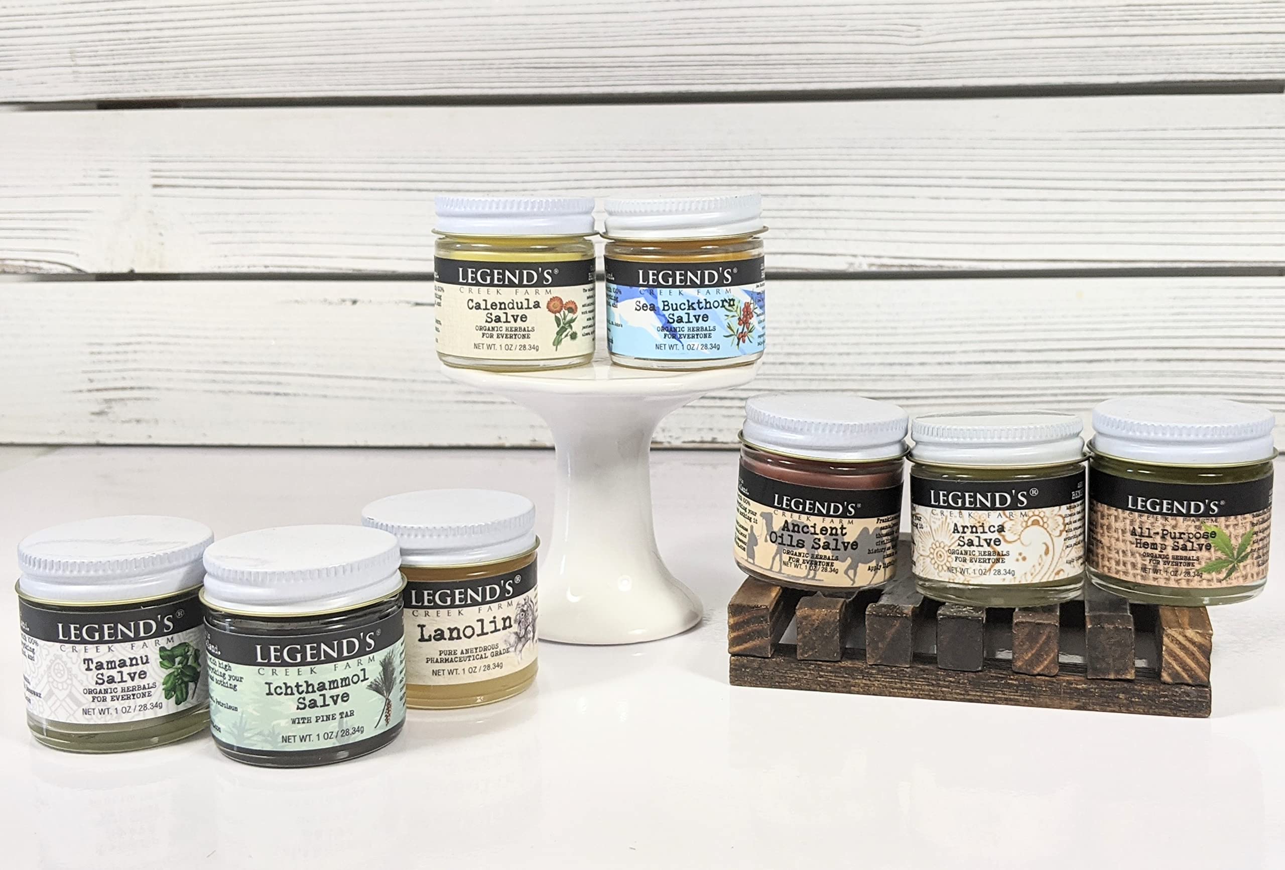 Legend's Creek Tamanu & Arnica salve jar close-up for soothing care