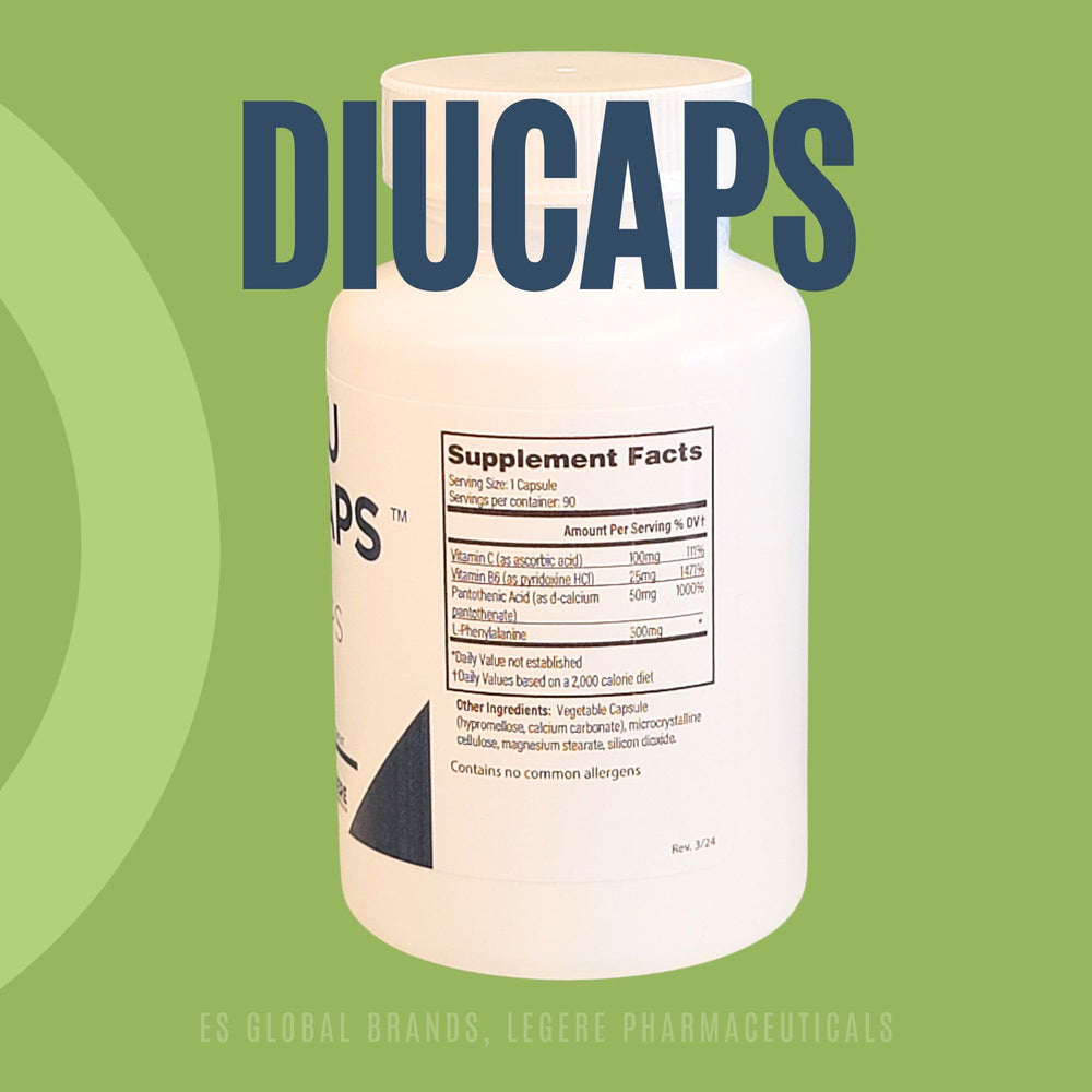 Legere Diucaps label and bottle showing ingredients for daily wellness.
