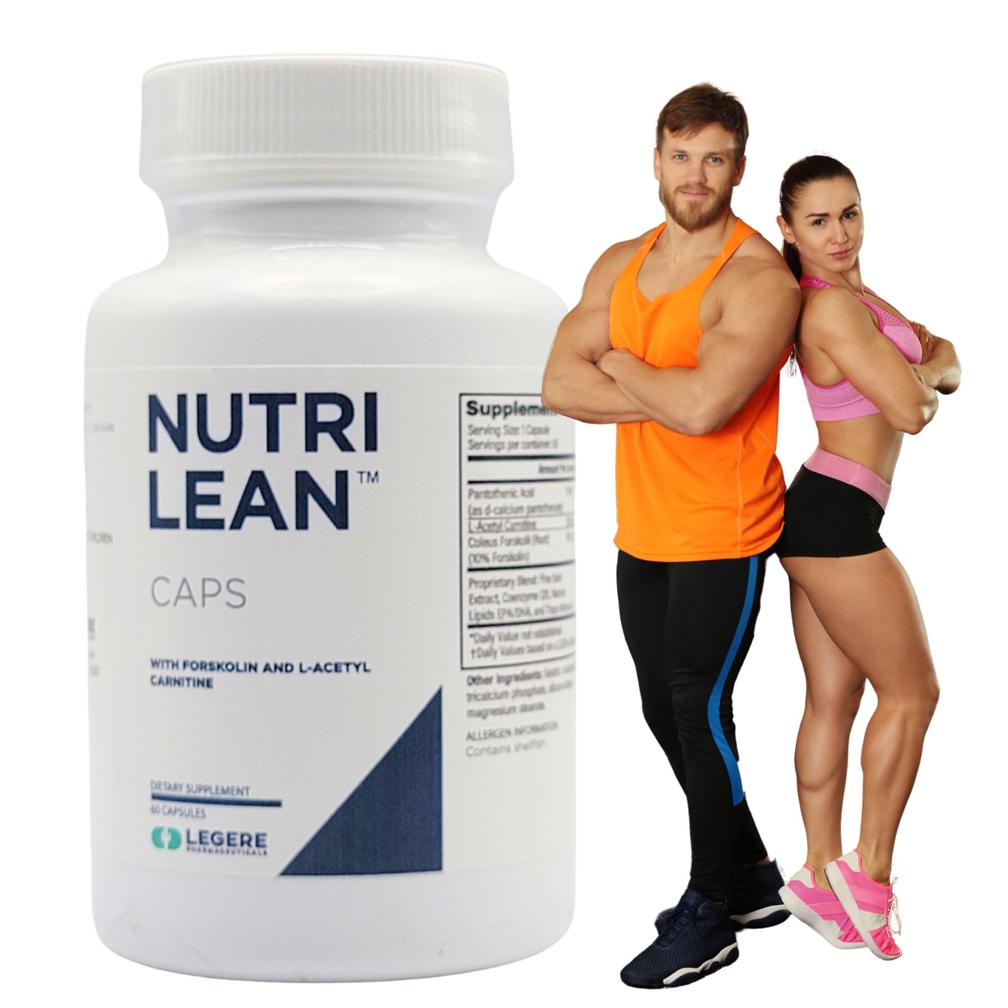 Legere NutriLean bottle back label with EPA/DHA and minerals