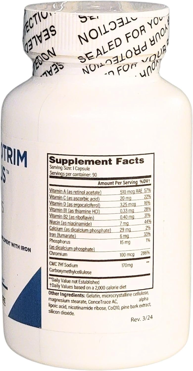 Legere ProTrima Plus ingredients list with vitamins, minerals, and fiber.