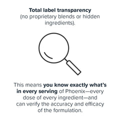LEGION Phoenix capsules close-up with precise dosage detail.