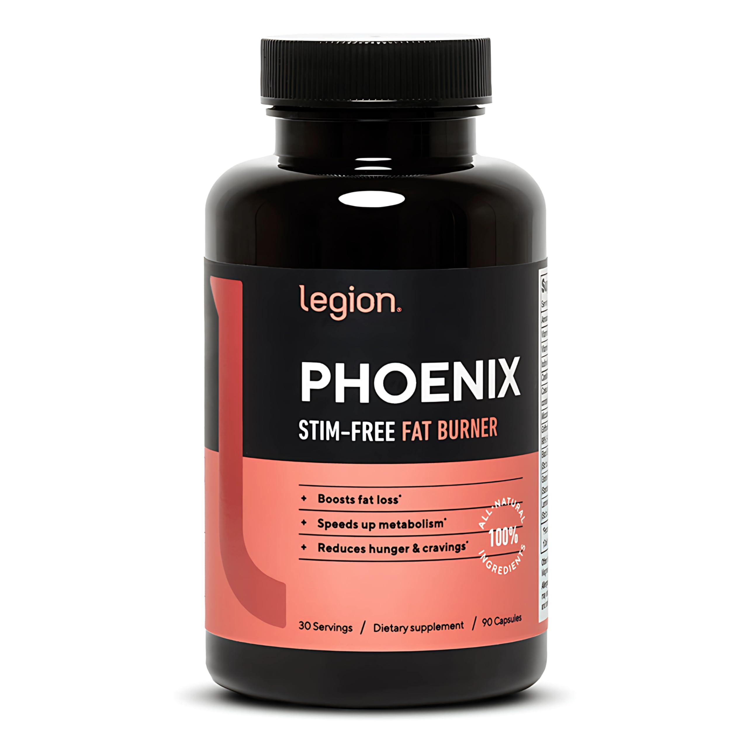 LEGION Phoenix Thermogenic Fat Burner – 90 Capsules, 30 Servings (Caffeine Free)
