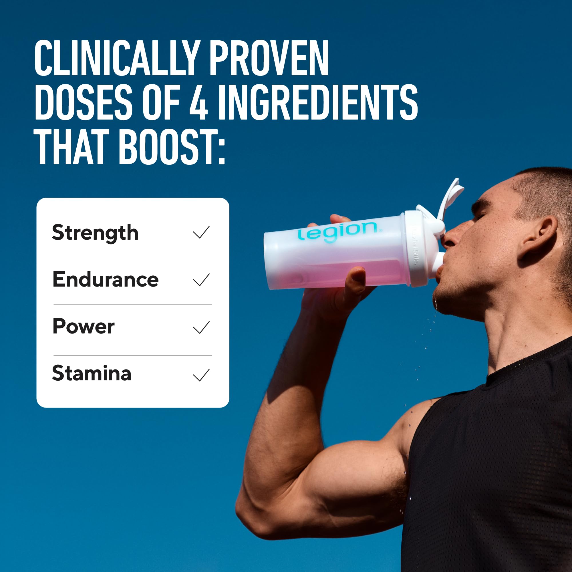 LEGION Pulse strawberry kiwi flavor, refreshing non-stimulant pre workout sip.