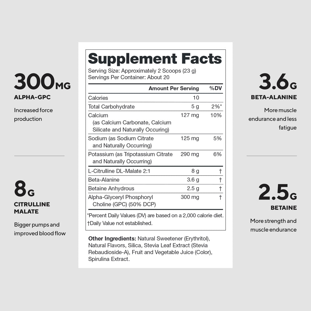 LEGION Pulse label closeup highlights transparent ingredients for trusted non-stimulant support.