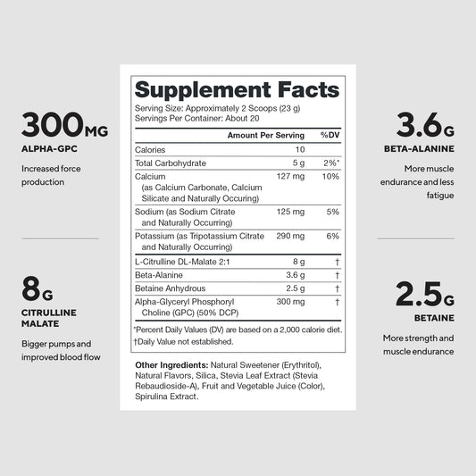 LEGION Pulse label closeup highlights transparent ingredients for trusted non-stimulant support.