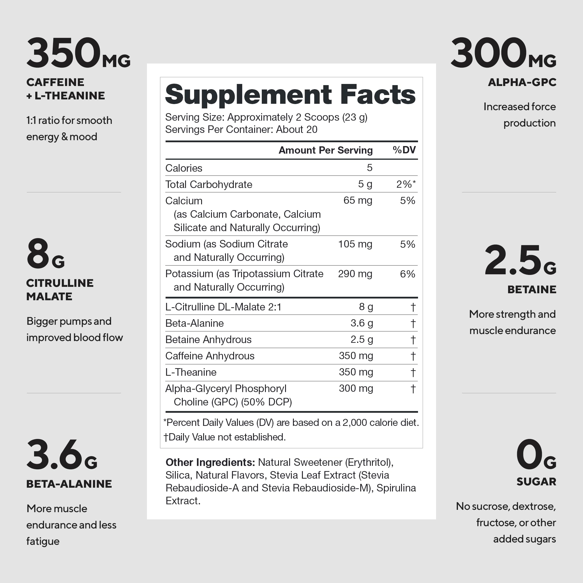 Measuring scoop beside LEGION Pulse pre-workout for precise servings