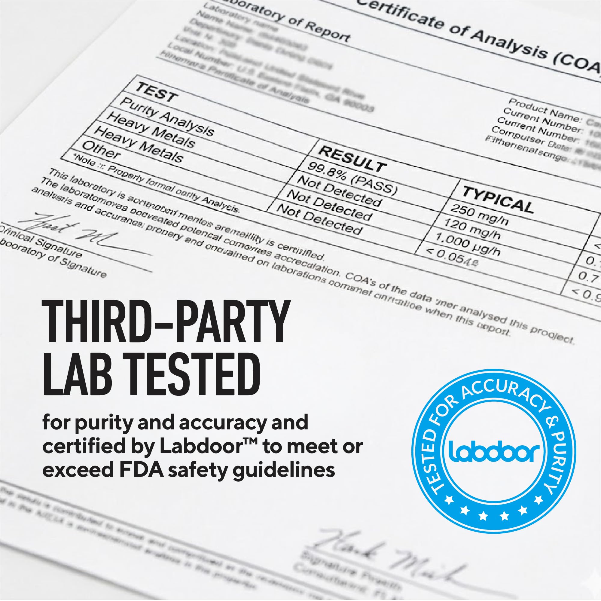LEGION Pulse lab COA seal communicates purity and potency