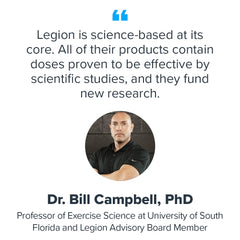 Legion Recharge creatine dose highlights clean monohydrate delivery