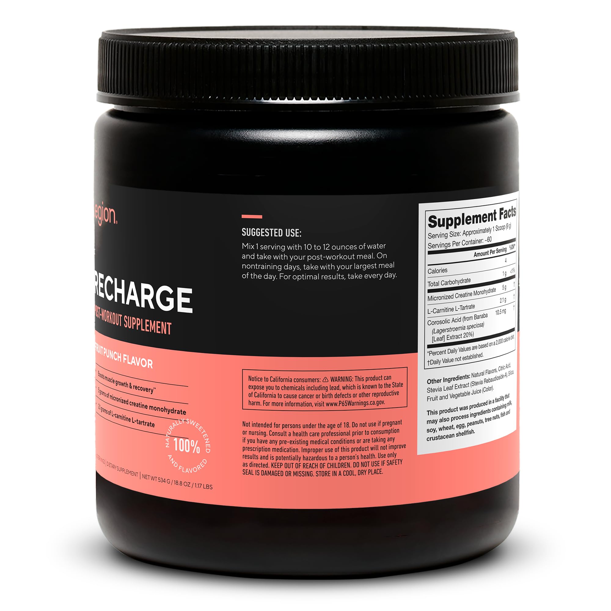 Legion Recharge lab-certification seal reinforcing purity and safety