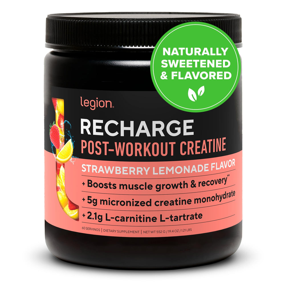 LEGION Recharge powder jar label with clean ingredients