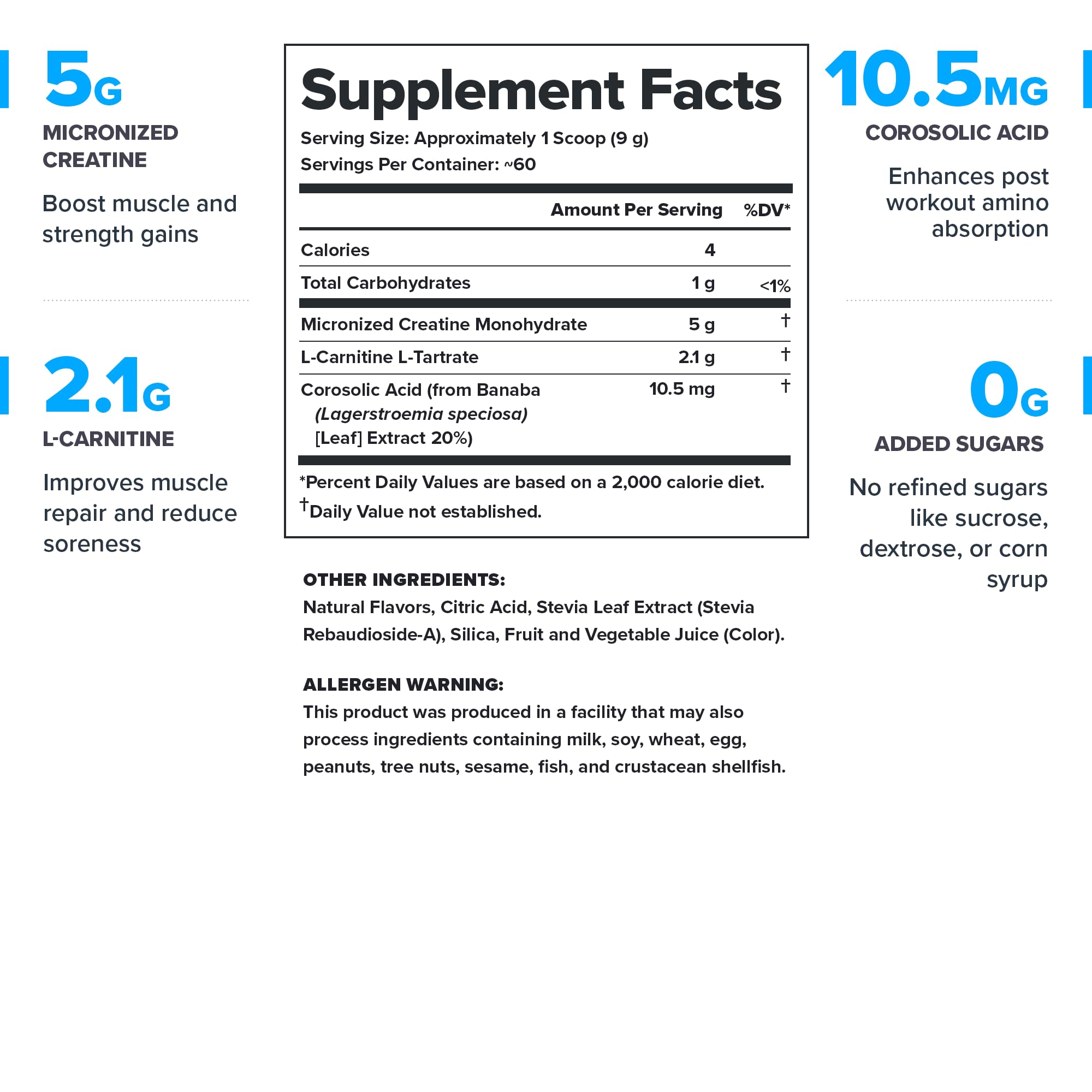 Legion Recharge powder-scoop showing natural flavor and recovery support