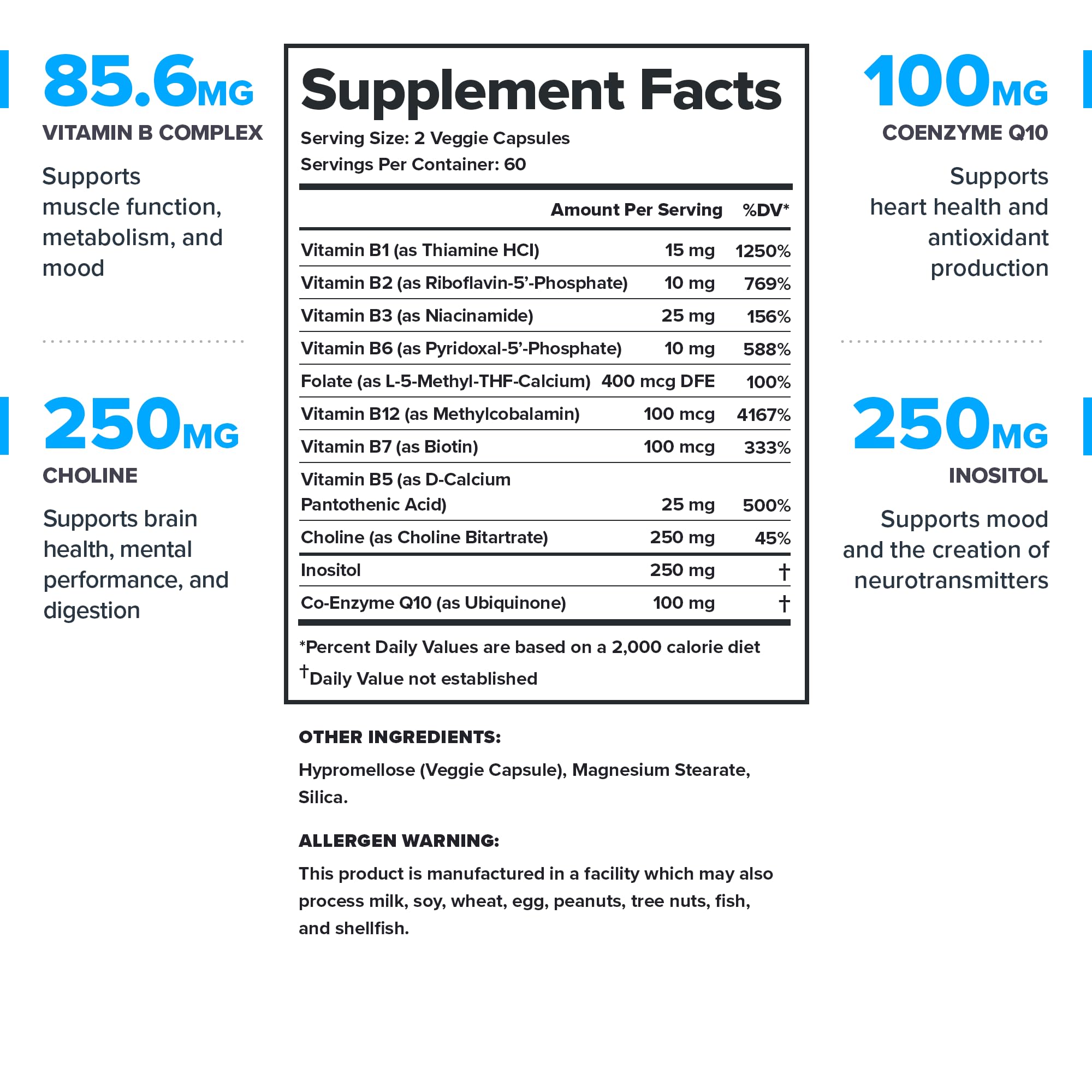LEGION B-Complex capsules closeup for convenient daily nutrition