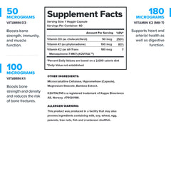 LEGION Vitamin D3 K2 capsules close-up highlighting dosage and capsule form.