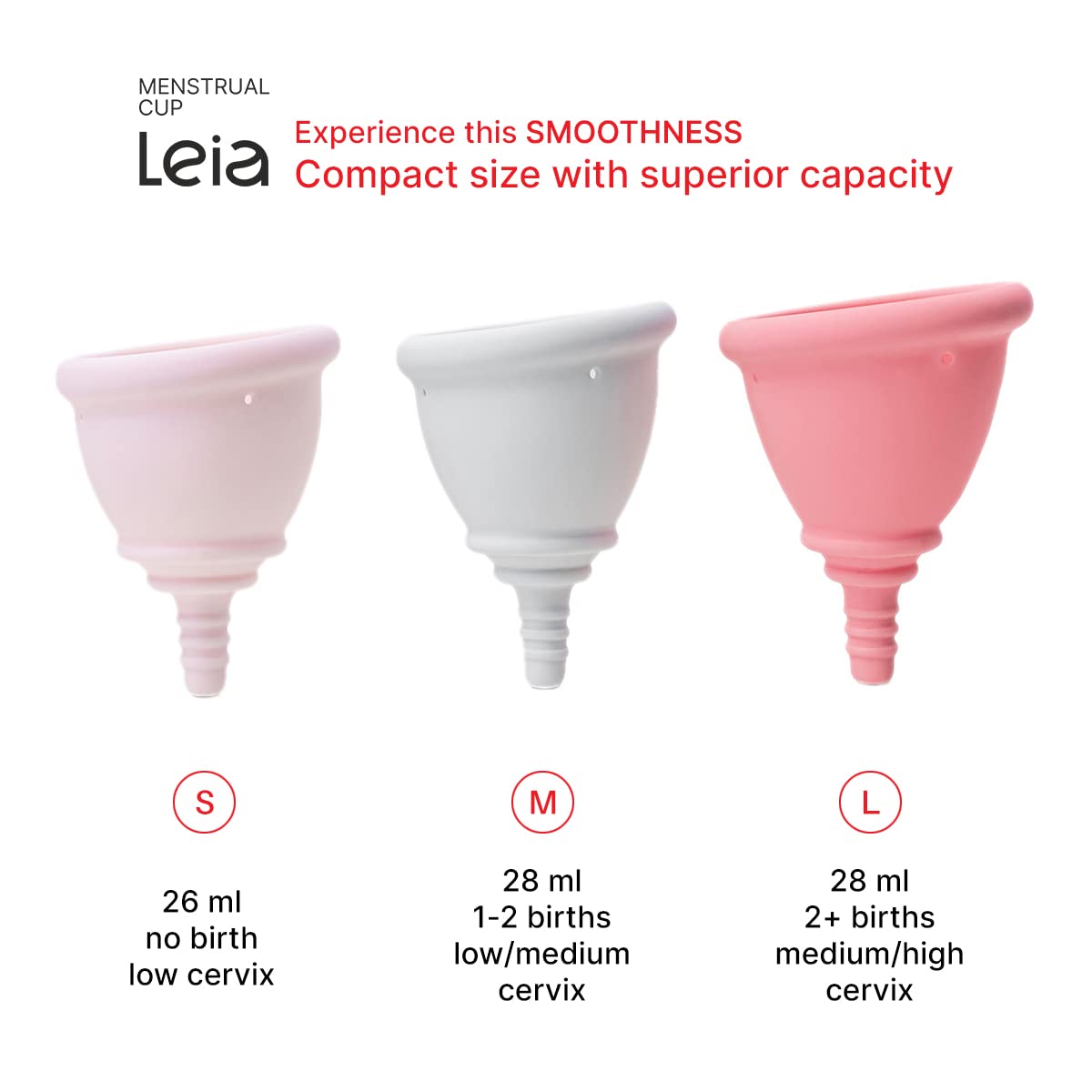 Leia cup with firm rim provides secure placement during wear.