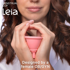 Leia cup designed for low cervix offers comfortable insertion.