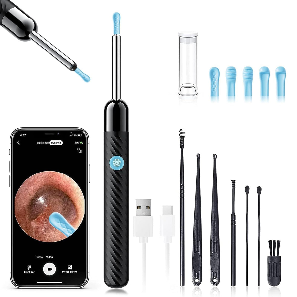 LEIPUT ear wax removal camera with 1080p lens for precise inspection