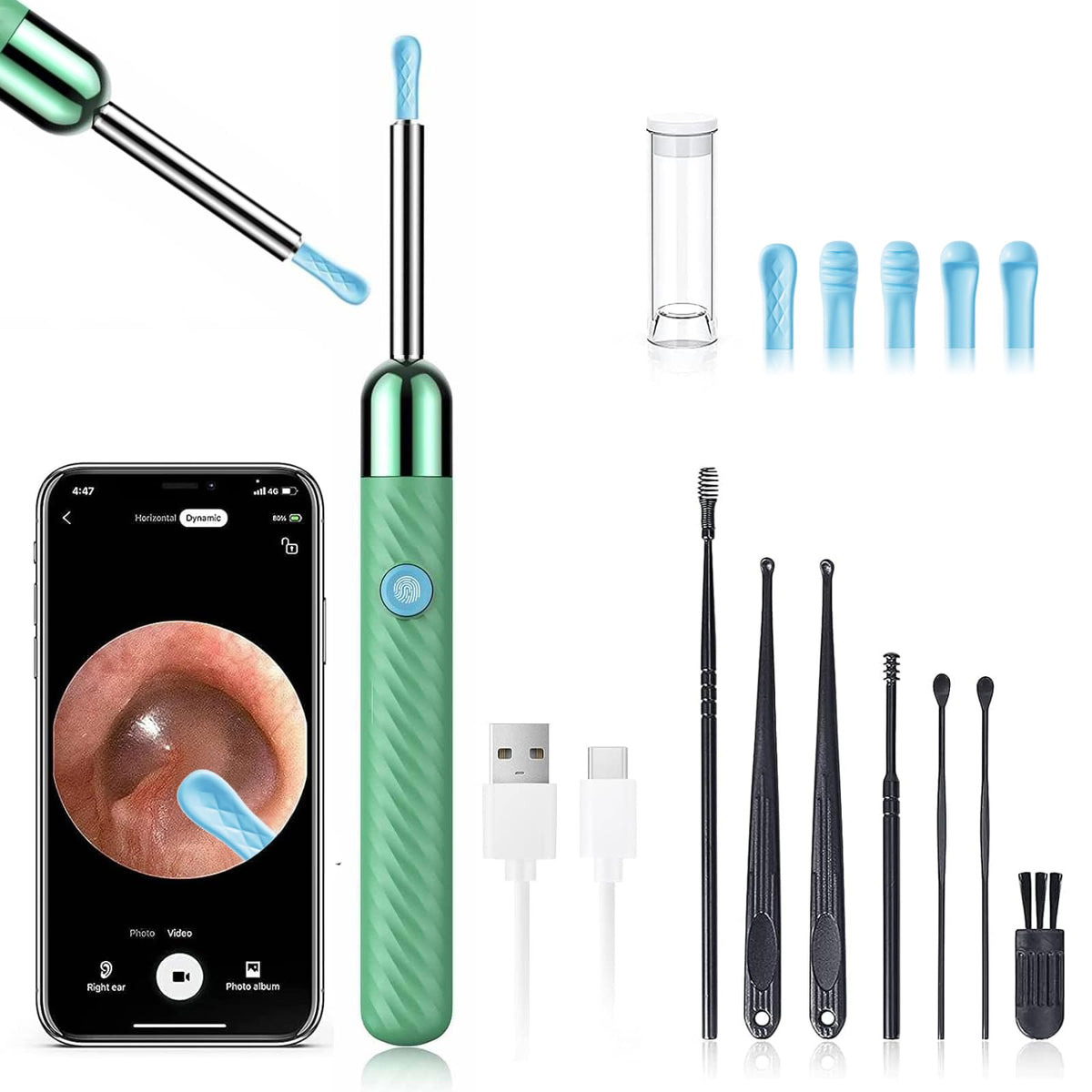LEIPUT ear wax removal kit with 1080p ear camera for clear inspection