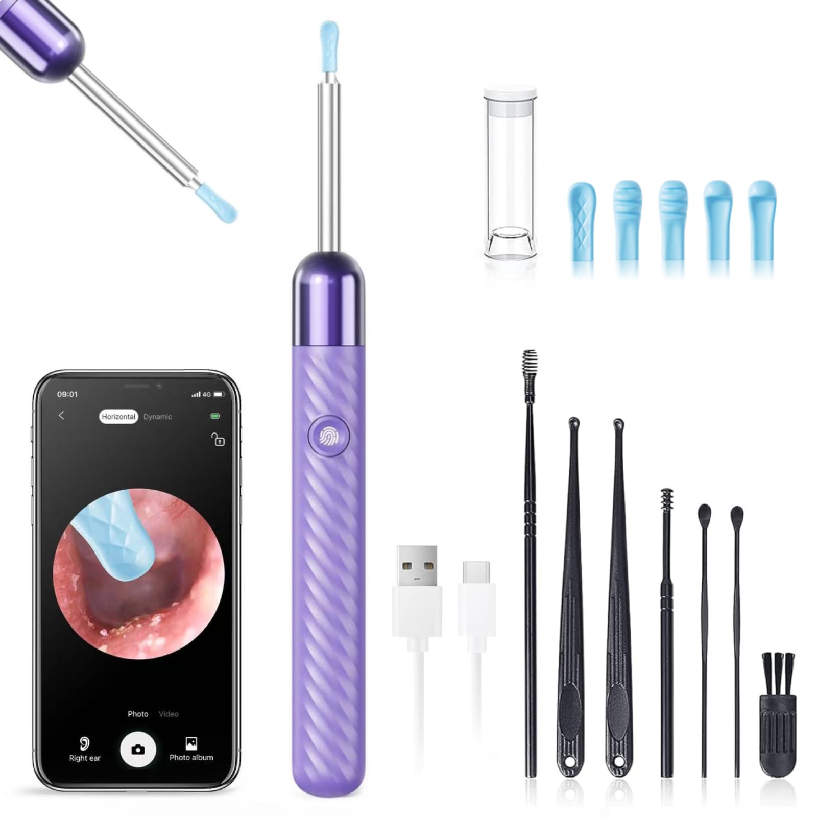 LEIPUT Ear Wax Removal Tool with 1080p camera for precise ear cleaning