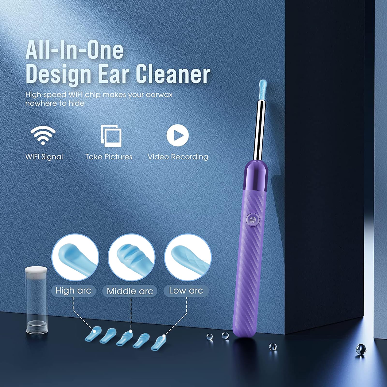 LEIPUT Ear Wax Removal Tool with 6 LED lights for bright ear canal visibility