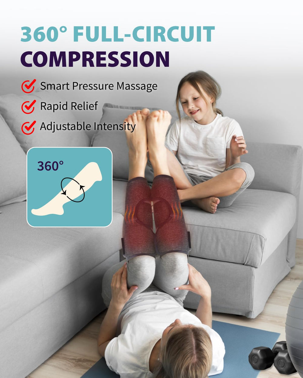 LEISPO massager with 3 intensity levels adjusts to user preference.