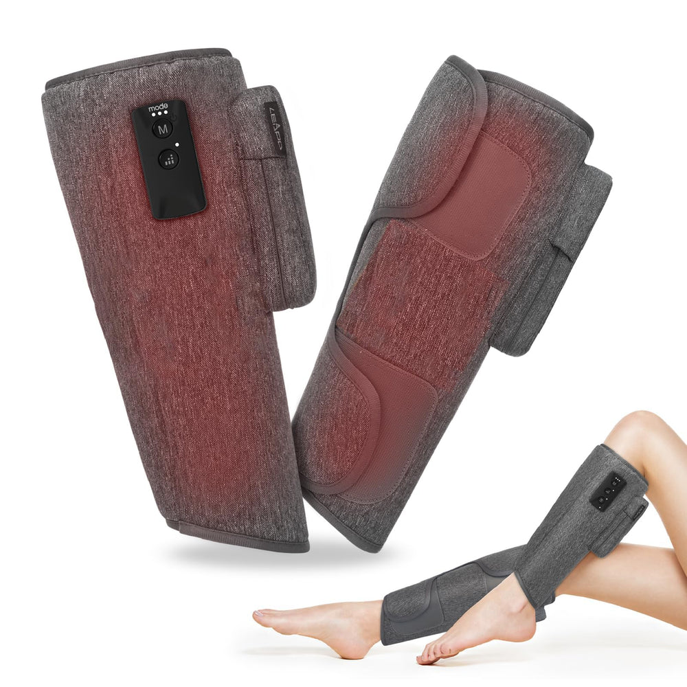 LEISPO wireless leg massager worn on a calf with air compression.