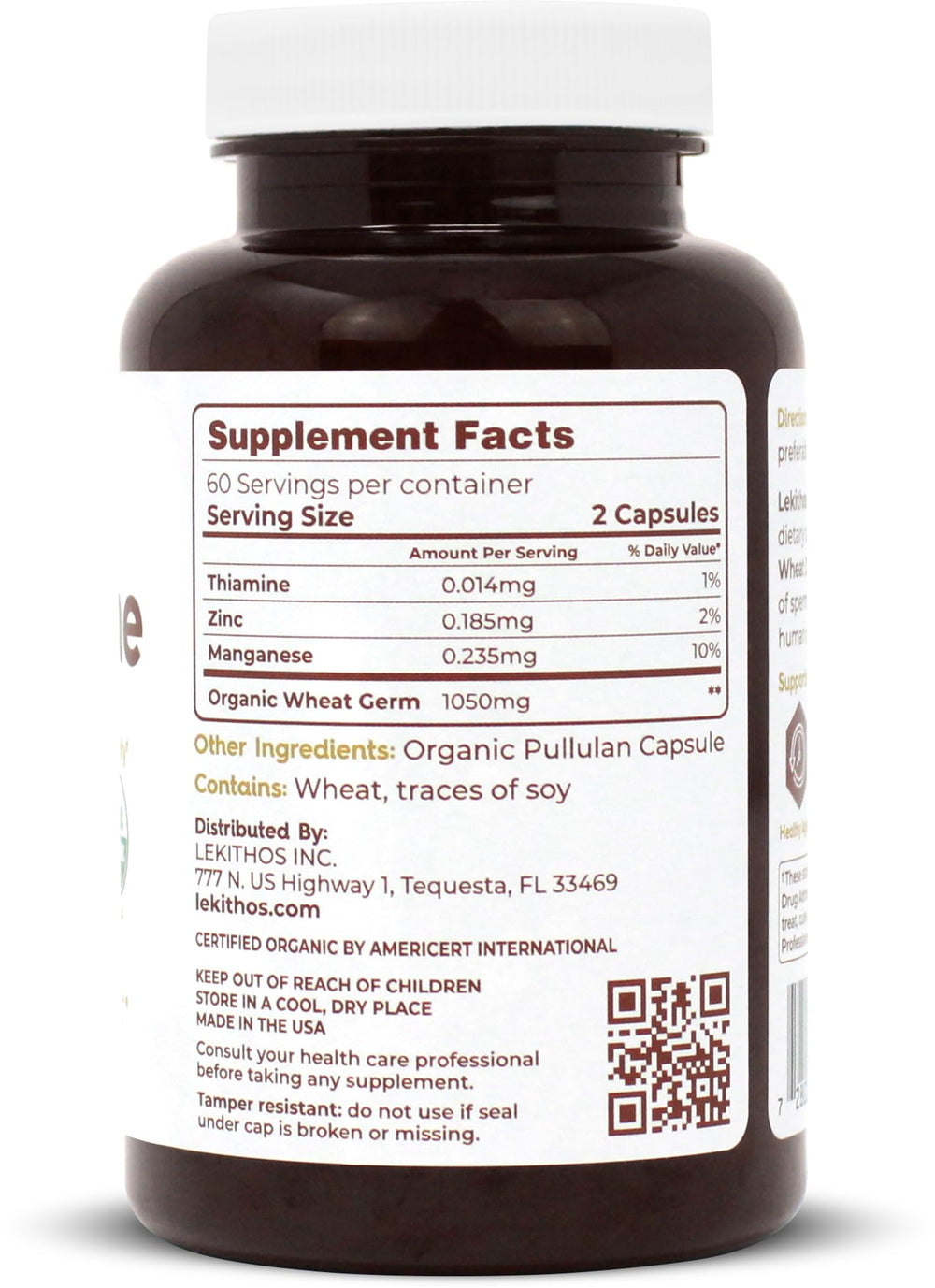 Lekithos organic spermidine capsules dosage text highlights simple daily dosage
