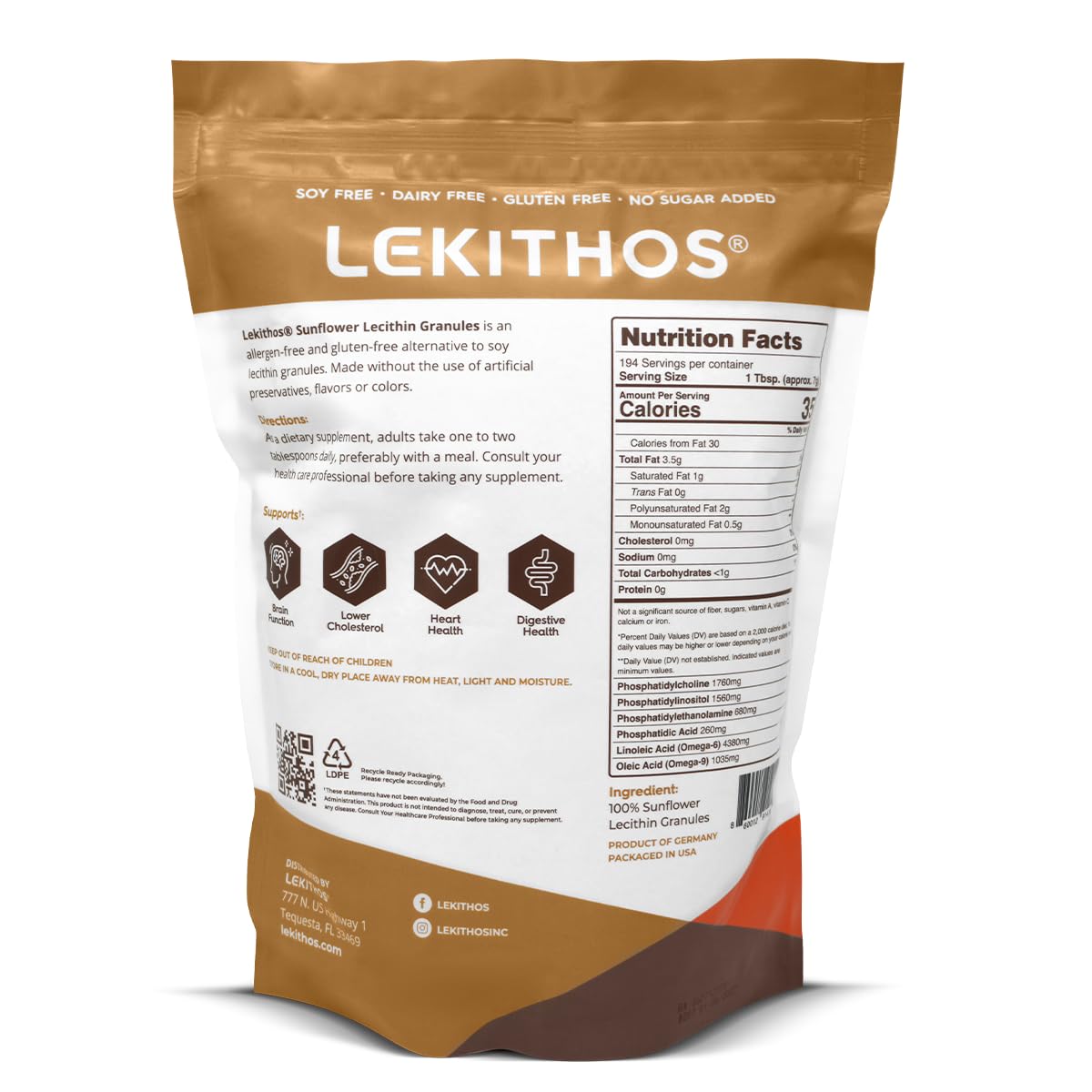 Lekithos Sunflower Lecithin Granules bowl ready for emulsifying sauces.