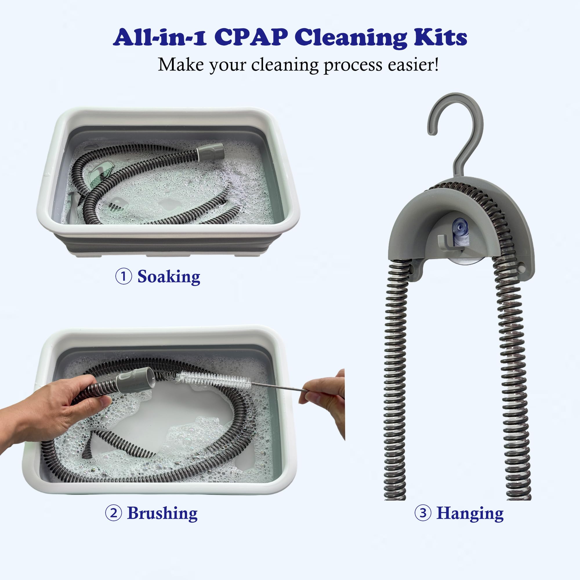 Lemintae CPAP collapsible wash basin folds flat for travel and storage
