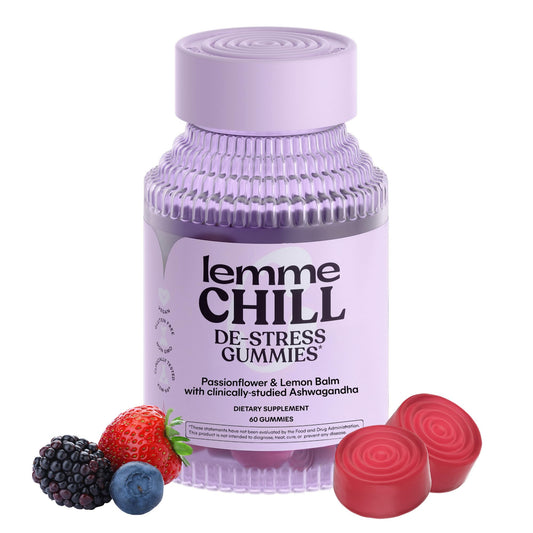Lemme Chill gummies jar promoting calm and relaxation