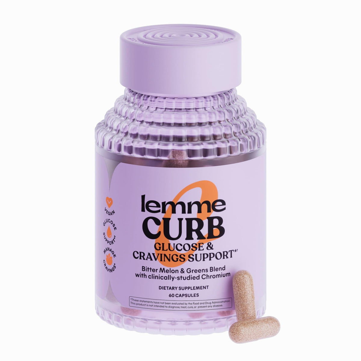 Lemme Curb Cravings bottle with capsules for cravings management and metabolism support.