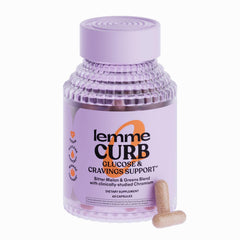 Lemme Curb Cravings bottle with capsules for cravings management and metabolism support.