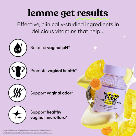 Lemme Purr packaging box highlighting vegan, non-GMO formulation