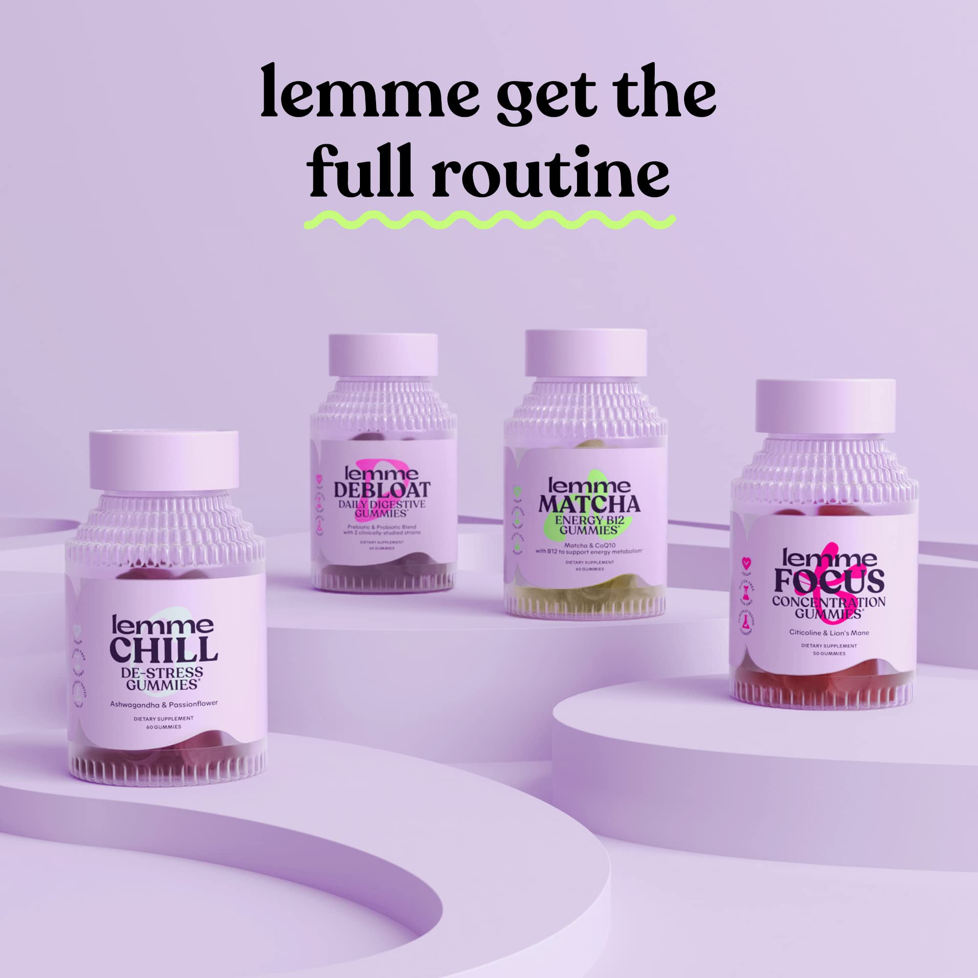 Lemme Sleep Gummies packaging box emphasizes drug-free, bedtime wellness.