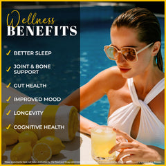 Lemon & Co collagen packet ready to mix with cold water