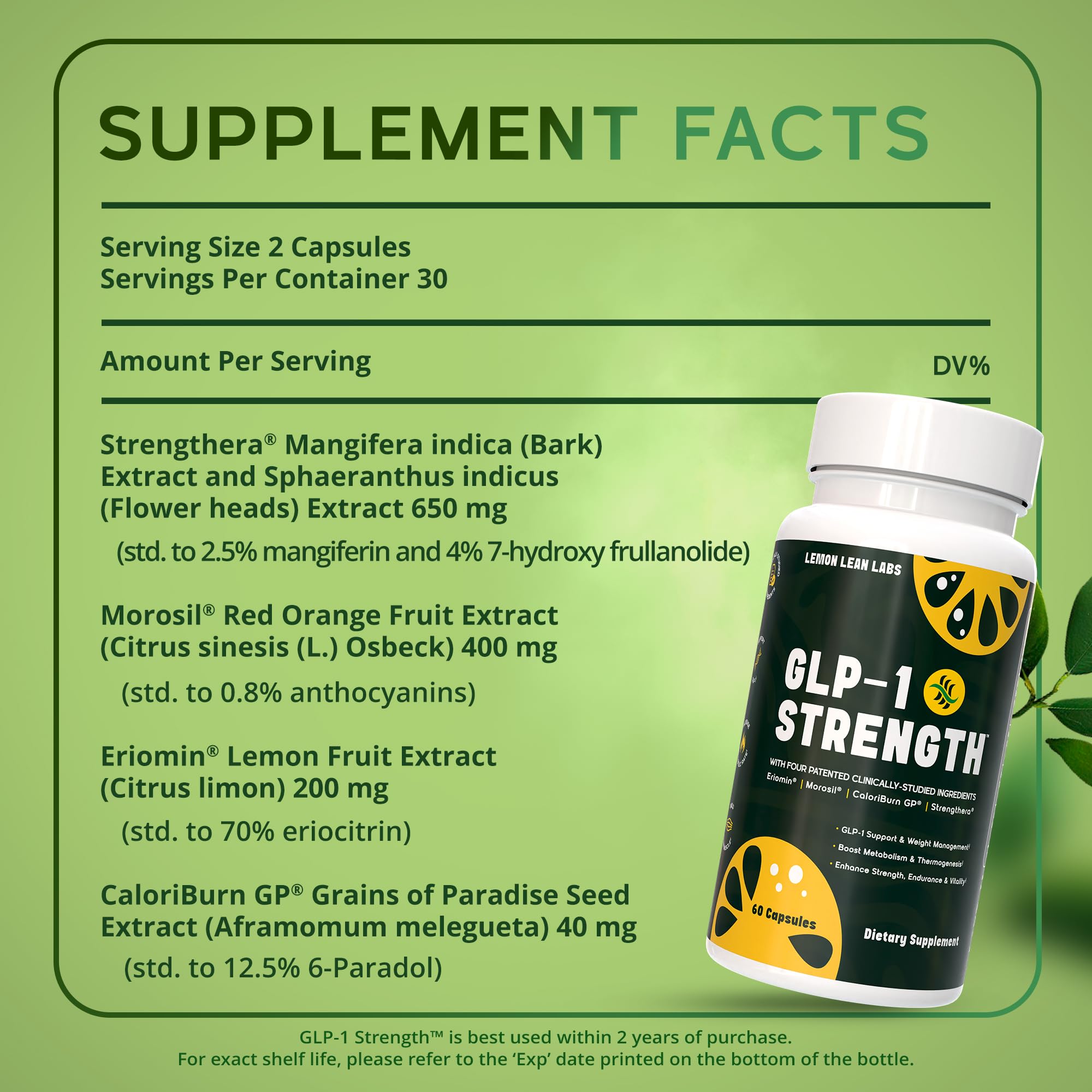 Packs of Lemon Lean Labs GLP-1 Strength capsules ready for daily routine