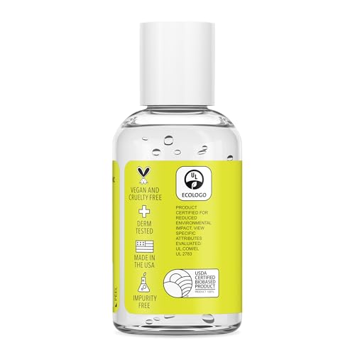 Lemyn Organics label close-up highlighting 70% USP Ethyl Alcohol.
