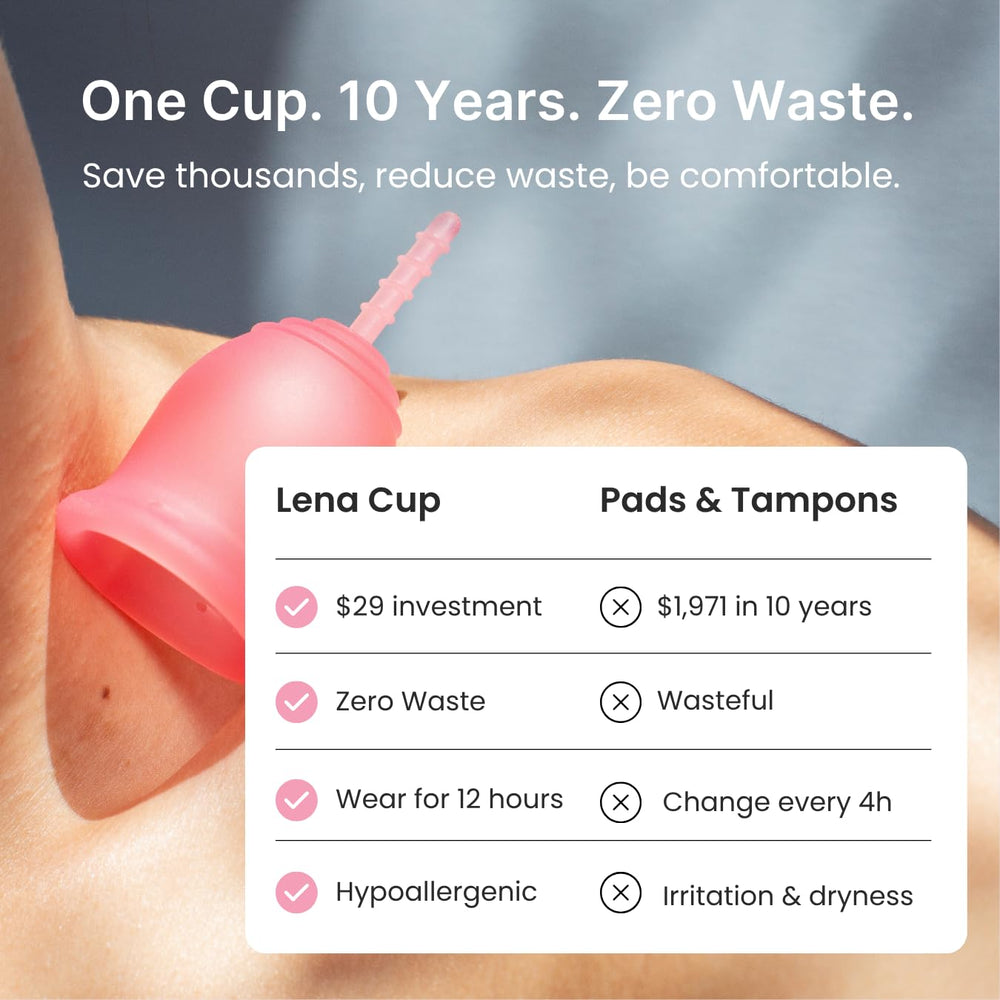 Lena Cup 12-hour protection helps you stay confident through long days
